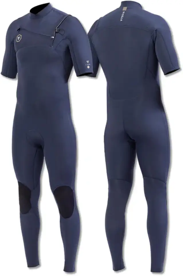 Long John Vissla 7 Seas 2/2mm Manga Curta Chest Zip Azul Masculino 22 XG