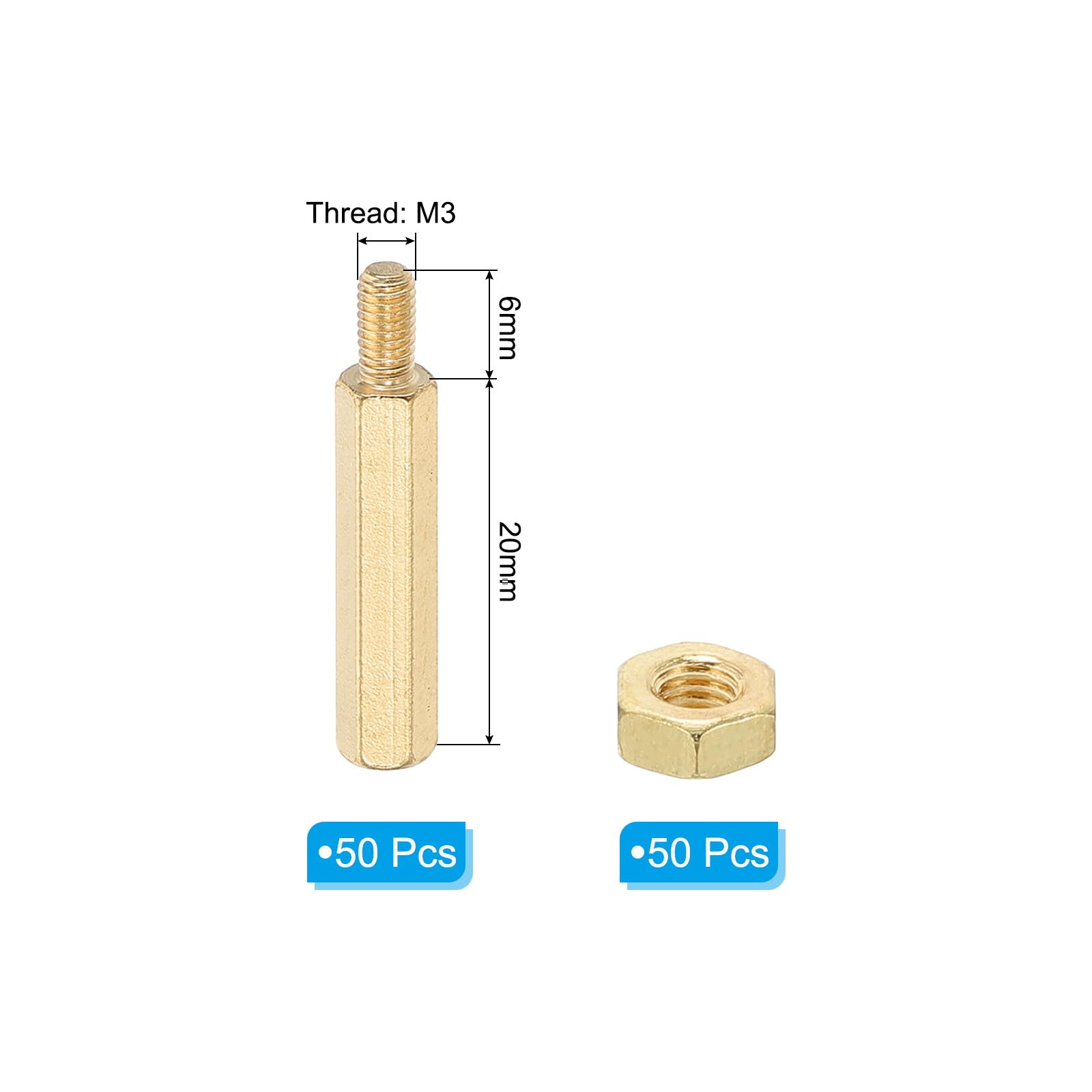 PATIKIL M3X20mm+6mm Standoff Screws - Image 2