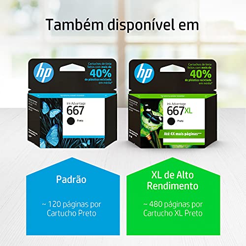 Cartucho HP 667 Preto Original para DeskJet