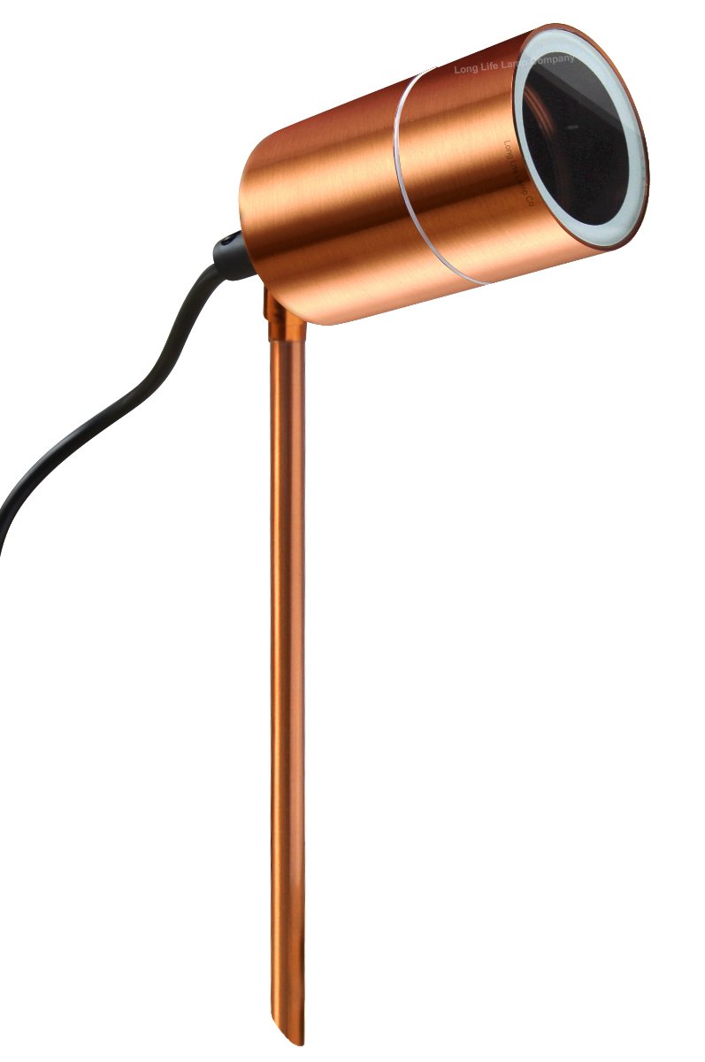 Long Life Lamp Company Outdoor Garden Spike Light Adjustable Stainless Steel Copper Finish ZLC0203C