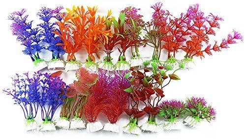 DLOnline 20 Pack Artificial Aquarium Plants Fish Tank Decorations Home Décor Plastic (10 Style) Fish Tank Decor,Fish Aquarium…
