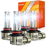 SEALIGHT 2026 Brightest 9005 9006 LED Headlight Bulb Combo, 160,000LM 1200% Brighter, 6500K Cool White, 1:1 Halogen Size Wireless HB3 HB4 Headlight Bulbs, Plug and Play Halogen Replacement, Pack of 4