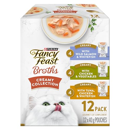 Fancy Feast bouillons crémeux aliments chats variété 12 sachets 40g