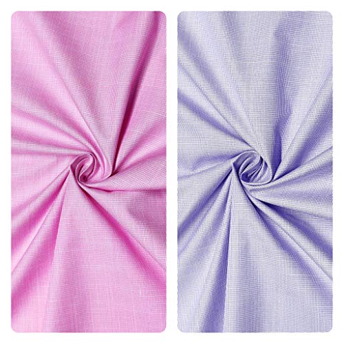 Image of JHABAK'S Unstitched Polycotton Giza Cotton Shirt Fabric For Men - Combo Pack of 2-1.60m Shirt Cloth Piece - 58 inch Width