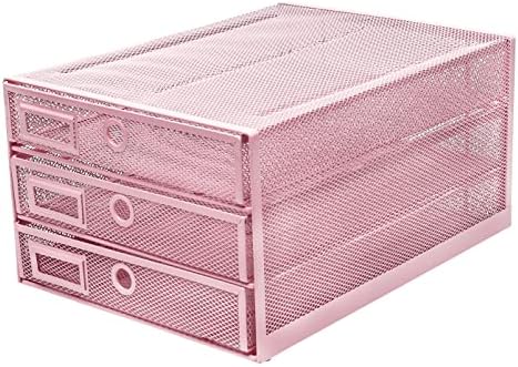 EXERZ Paper Sorter 3 Drawer Wire Mesh A4 / Desk Multifunctional Desk Organiser/Multi-Layer Letter Tray - for Documents, Magazines, Notebooks and Letter