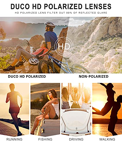 DUCO Oversized Polarized Sunglasses for Women Retro Trendy Frame Vintage Ladies Shades UV Protection 12204