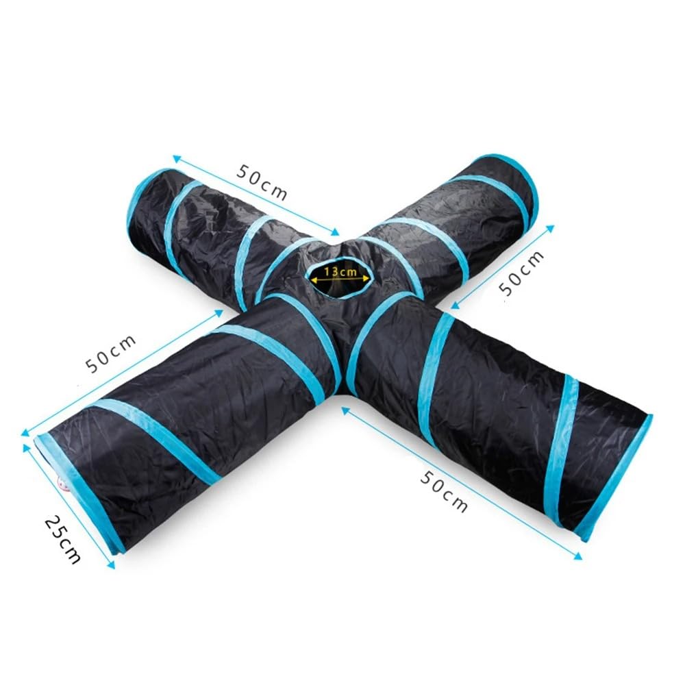 Chat Tunnel Tube Chaton Jouets Jouets Pliables pour Chat Interactif Chat Formation Lapin Animal Jouer Jeux Produit pour Animaux De Compagnie,Bleu