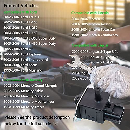 KEJSTED FPS7 Fuel Injection Pressure Regulator Sensor for 98-07 Ford Focus Taurus Mustang GT F150 E150 Explorer Lincoln LS Aviator Mercury 00-10 Jaguar XF S-Type X-Type XK8 3R3E-9F972-AA 3R3Z9F972AA