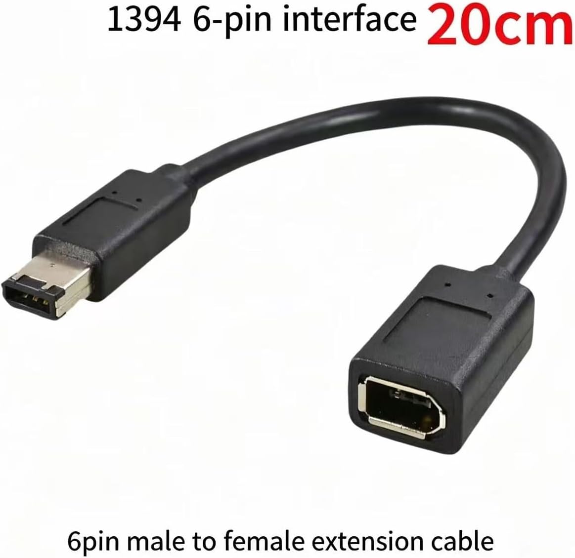 10 pcs new 1394B Adapter, Firewire 6P Female to 9P Male Adapter, 1394 (Firewire). (6-pin 1394 Male to Female Extension Cable, 20 cm).