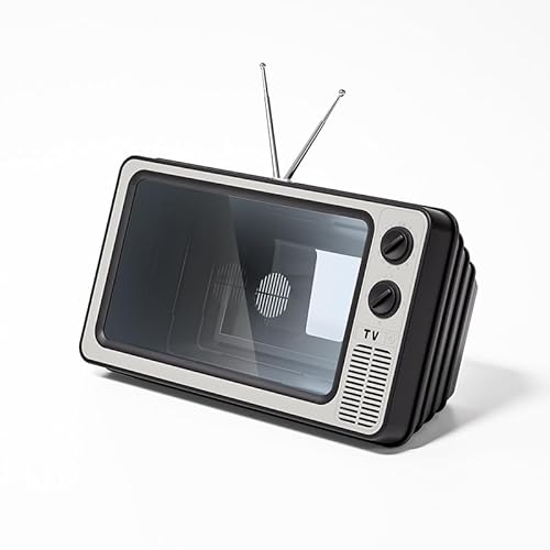 Akasooda スクリーンアンプ スマホ拡大鏡ホルダー テレビ型 スマートフォン用 5倍 画面拡大鏡 スマホ拡大スクリーン 見やすい 12インチ (グレー)