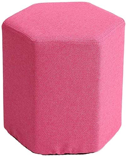 Repose-pieds canapé rose 35x35 cm | Tabouret rond salon et chambre