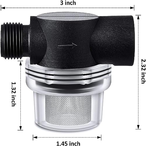 Image of Water Pump Strainer Filter Set 1 /2 Inch Fitting Include Twist-On Pipe Strainer and Extra 50 Mesh Stainless Steel Filter Screen