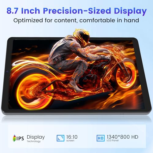 Image of Azeyou Mini Tablet 8.7 inch Android 15 Tablet 11GB RAM & 64GB ROM 2TB Expandable, Tablet Computer with IPS HD Display, 5000mAh, Wi-Fi 6 & BT5.0, Support GPS, GMS, Widevine L1