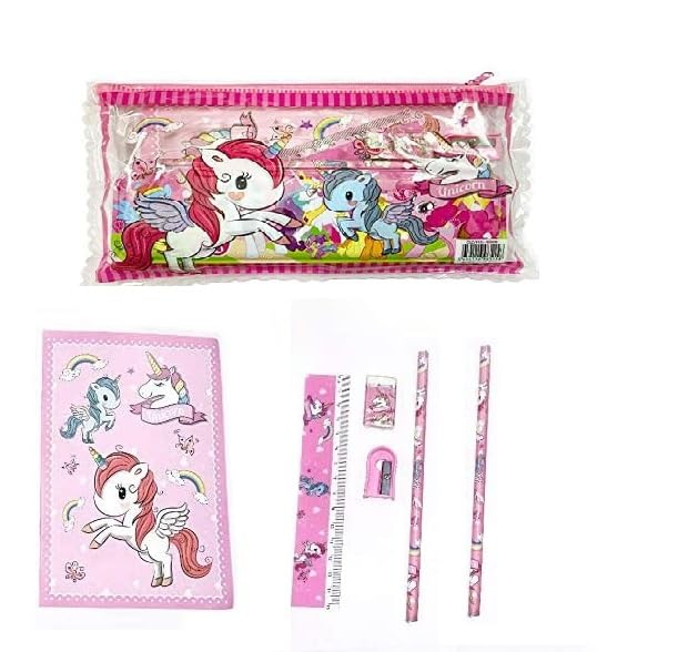 Cazuela Unicorn Theme Return Gift for Girls with Bag for Birthday Stationery Party Favor Return Gift for Kids Return Gift Bag with School Stationery Pouch Pencil Diary Eraser Scale (Assorted Design) (B0CYLN4W4G) Amazon Price History, Amazon Price Tracker