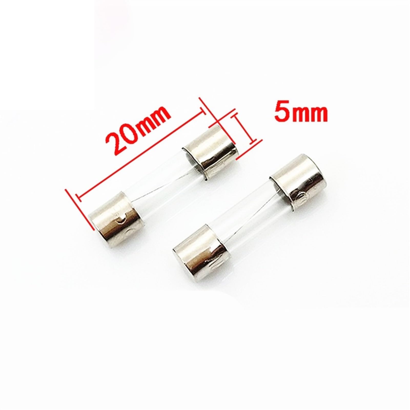 100Pcs 5x20mm Fast Blown Glass Tube/Ceramic Tube Fuse kit, Fast Blown Glass Fuse(Glass)