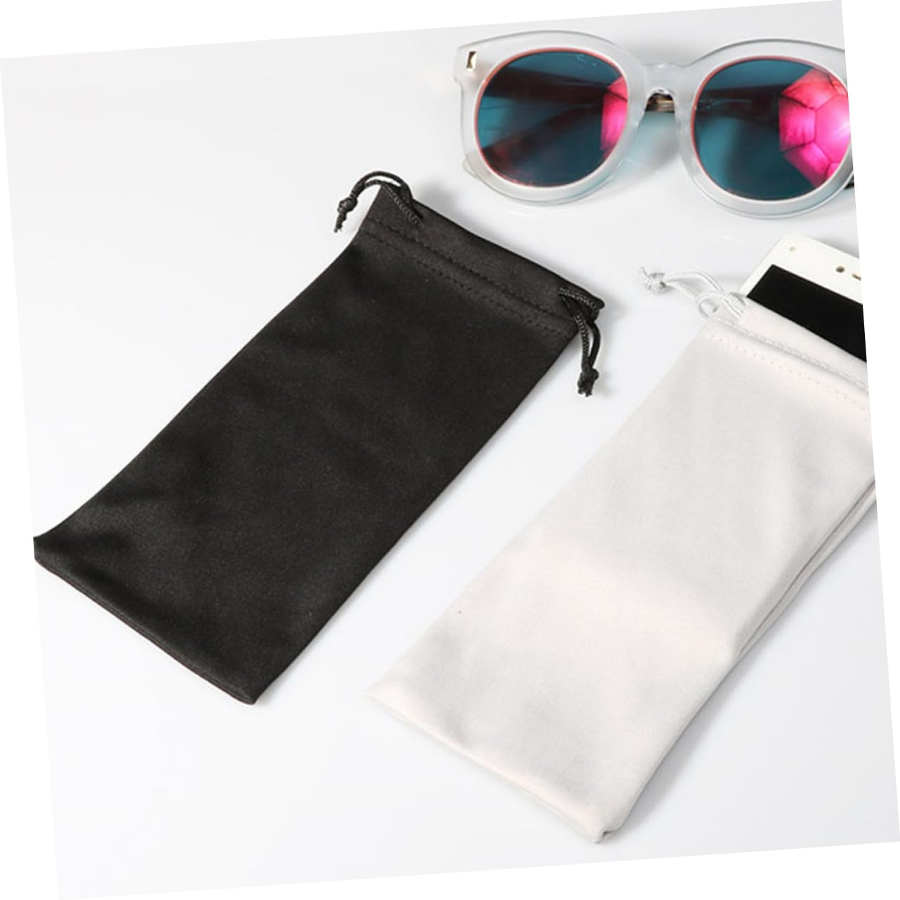 Kisangel Kordelzugtasche Für Sonnenbrillen Hartes Sonnenbrillenetui Schlankes Brillenetui Sonnenbrillenetui Herren Hartschalenetui Für Sonnenbrillen Flanell Black