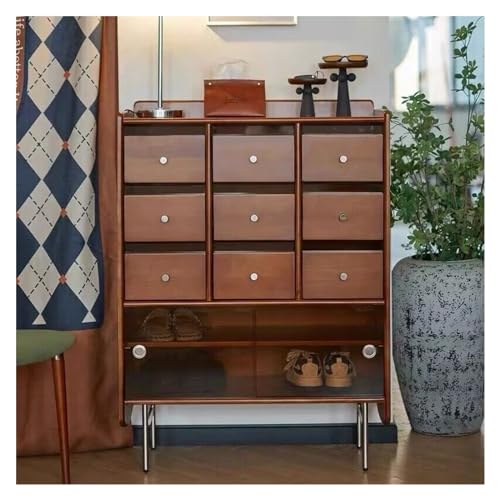 DTACBNEUZ Cómodas Cajonera de Madera Maciza, aparador Antiguo pequeño for el hogar, Almacenamiento for Sala de Estar, Dormitorio, Puerta de Tarjeta Organizador de Almacenamiento