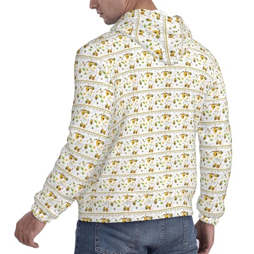 Sweat à capuche unisexe imprimé abeille volante pull de sport décontracté