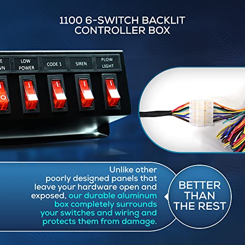 Boîte de commande Lightz 1100 avec 6 interrupteurs pour sirène et haut-parleur d'urgence