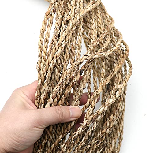 50M di corda in giacinto d'acqua e paglia di larghezza 5MM, intrecciata a mano, materiale in erba, trecce di rattan, lavorata a maglia, per riparazione di sedie, cestino decorativo