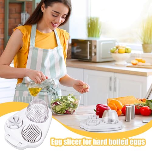 Coupe-œufs pour œufs durs avec fil en acier inoxydable et hachoir multifonction - 3