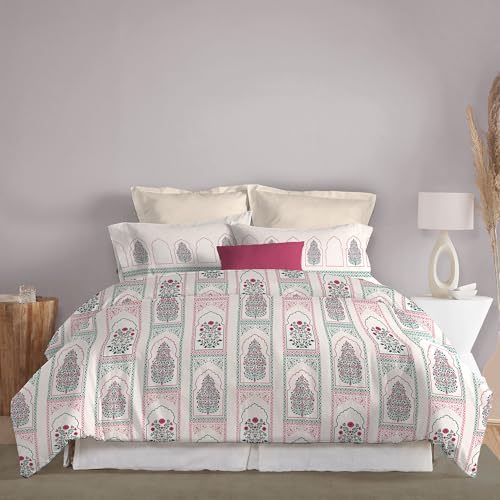 Image of MYTRIDENT Celebration Bedsheet Gifting Collection Double Size - Mehira Pink