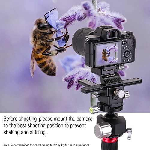 Image of NEEWER 4-Way Macro Focusing Rail Slider with Quick Release Plate, 1 /4 inch-20 Thread for Macro Photography and Close-Up Shooting, Compatible with Canon Nikon Fujifilm Sony DSLR Mirrorless Camera