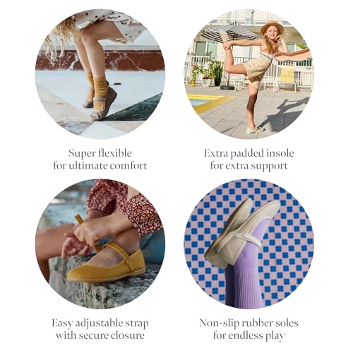 Mary Jane Shoes for Girls – Classic & Comfortable Dress Shoes for Toddlers & Kids – Perfect Flats for School, Play, and Special Occasions (Canvas)4