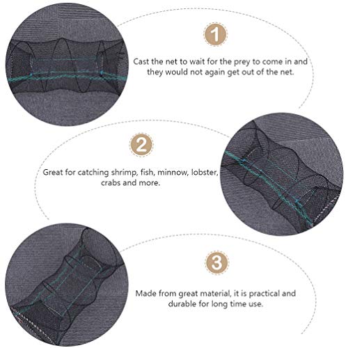2 peças de rede de pesca Besportble, armadilha de caranguejo, pesca, camarão, lagosta, dobrável, red