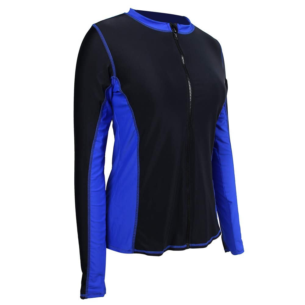 Women Swimming Swimsuit Long Sleeves Swimwear Snorkeling Quick Dry Wetsuit Surfing Tops (S)