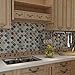 Peel and Stick Wall Tile for Kitchen Backsplash-Mist Color Arabesque Tile Backsplash, Kitchen Backsplash Tiles Peel and Stick Wall Stickers 11'' x 10'' (10 Sheets)