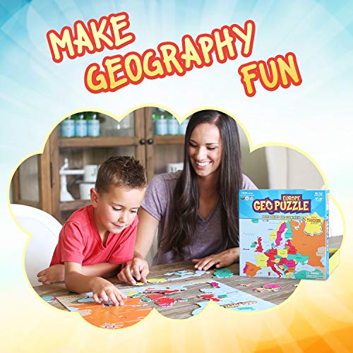Geotoys — Geopuzzle Europe — Educational Kid Toys For Boys And Girls, 58 Piece Geography Jigsaw Puzzle, Jumbo Size Kids Puzzle — Ages 4 And Up #TOP1