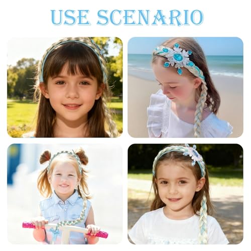 Pevlkawr Mädchen Perücken Haarteil Prinzessin Haarreif Zopf Haarschmuck Zopf Mit Haargummi Kinder Perücken Für Geburtstag Party Cosplay Geschenke