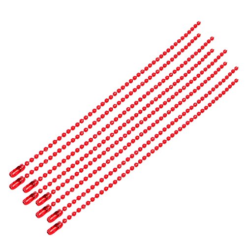 Aexit 8Pcs Metal Lighting fixtures and controls Clasp Beaded Ball Chain Keychain Dark Red 2.4mm Diameter 15cm Length