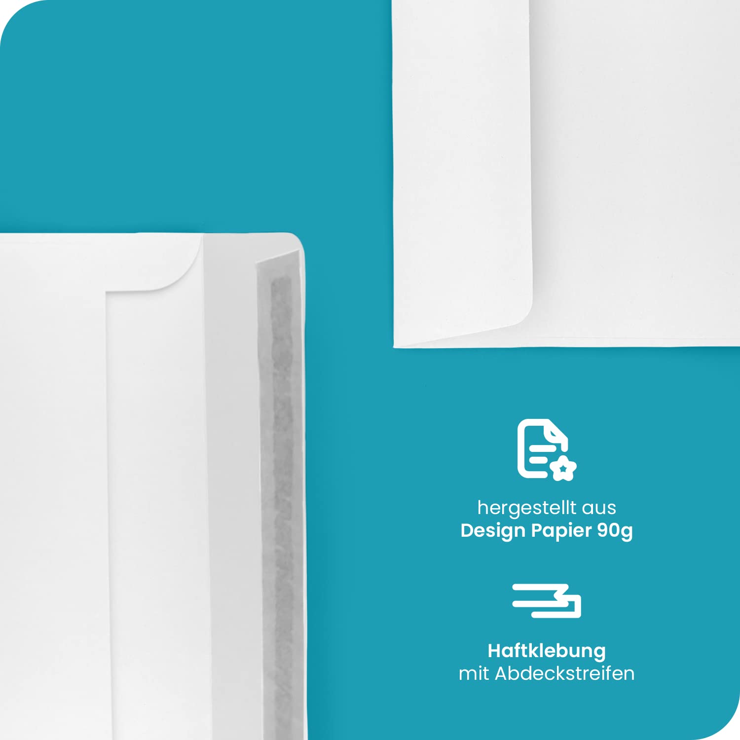 Netuno 500 sobres de color blanco C5 162x229 mm 120g papel de diseño elegante solapa recta cierre autoadhesivo sobres grandes para invitaciones cartas tarjetas documentos