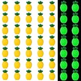 Simgoing 50 Pcs Mini Resin Pineapples Tiny Pineapple Figurines Glow in The Dark Pineapple Fake Pineapple Decoration Cute Artificial Fruit Ornament for DIY Art Crafts Project Garden Aquarium Home