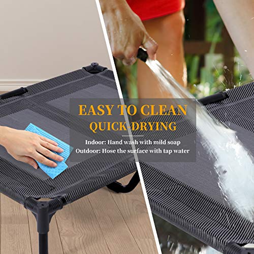 ANWA Elevated Dog Bed Large, Cooling Raised Dog Bed Outdoor & Indoor, Dog Cot Bed for Large Dogs, Chew Proof, Easy to Clean - Thumbnail 6