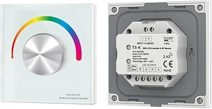 1PCS DC12-24V T3-K 4A*3CH Constant Voltage Wall-Mounted 86-knob Control Panel Rotating Remote dimming Controller(T3-K-W)
