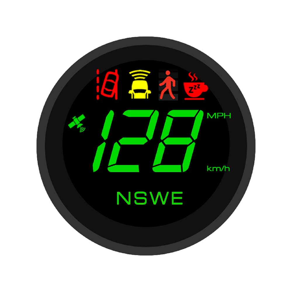 ELING Head Up Display 299 KM/H MPH GPS Speedometer AI Collision Alarm Smart Dashcam with ADAS Front and Pedestrian Collision/Lane Departure Warning HDR View 12V 24V for Tesla Model