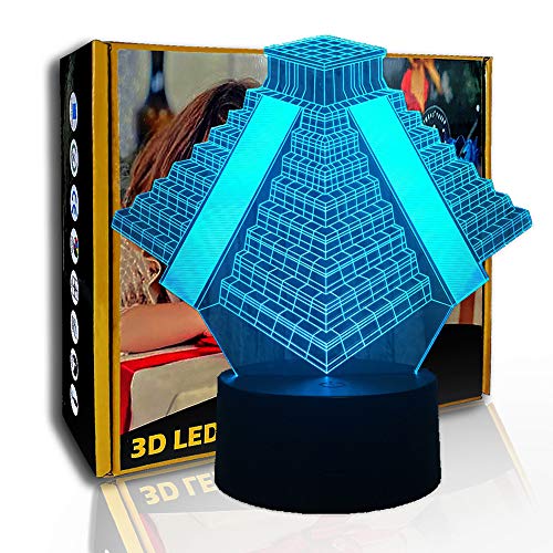 Preisvergleich Produktbild JINYI Kreative Pyramide des 3D-Nachtlichts, LED-Illusionslampe, Schlaflampe, G - Handy-Kontrollbasis, Bunte Veränderung, USB Powered, Wohnkultur, Acryl