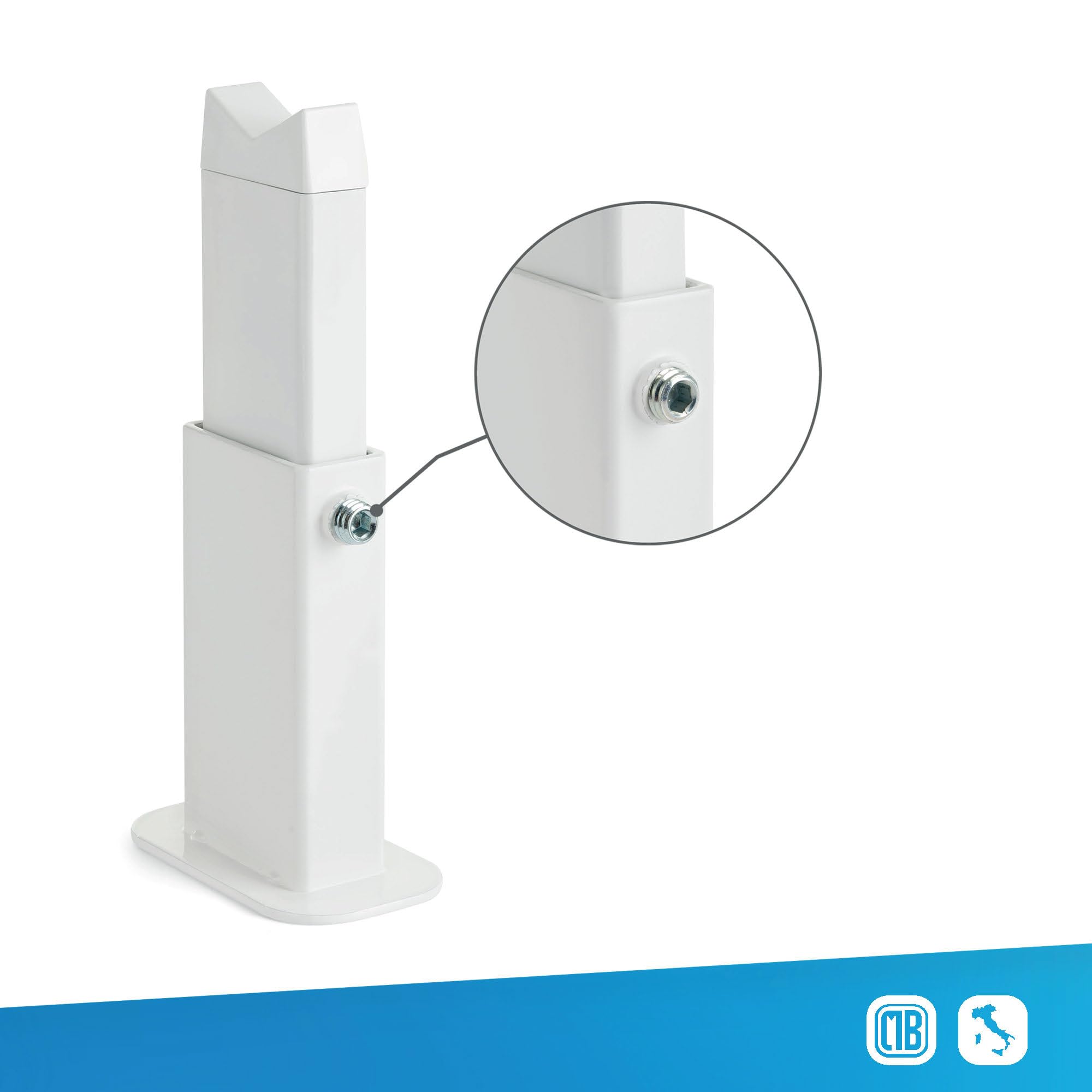 MB Pie ajustable sin perforaciones para radiadores tubulares - Capacidad de carga 200 kg, Montaje DIY, Antideslizante, Diseño compacto, Fácil de limpiar, Reversible - 1 pieza.