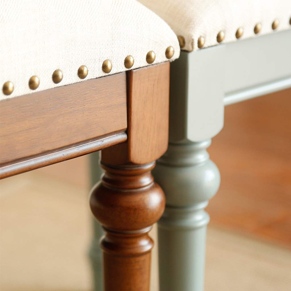 Silla de banco acolchada gzz con patas de madera y diseño minimalista para tocador