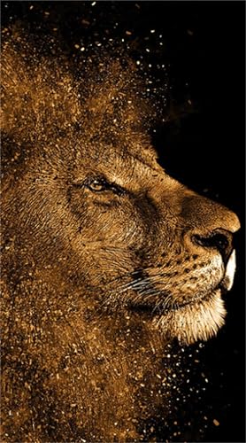 Peinture Diamant Lion pour Décoration Salon et Bureau 50x150
