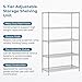 Honey-Can-Do SHF-01441 Adjustable Storage Shelving Unit, 800-Pounds Per Shelf, Chrome, 5-Tier, 42Lx18Wx72H