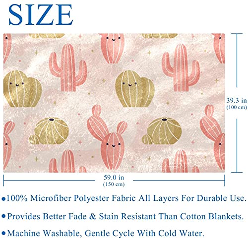 Couverture chaude imprimée cactus plaid doux lit et canapé transportable - 6