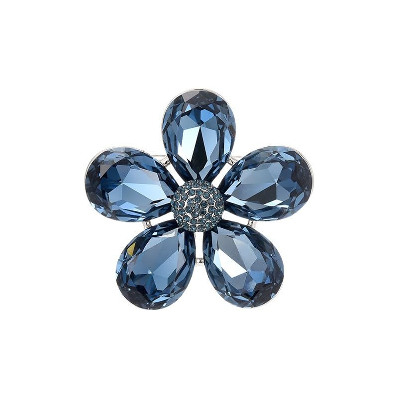 Image of Flower Brooch Pin - Rhinestone Flower Pin 18k Gold Plated - Thanksgiving Day, Birthday, Wedding Gifts for Mom, Wife