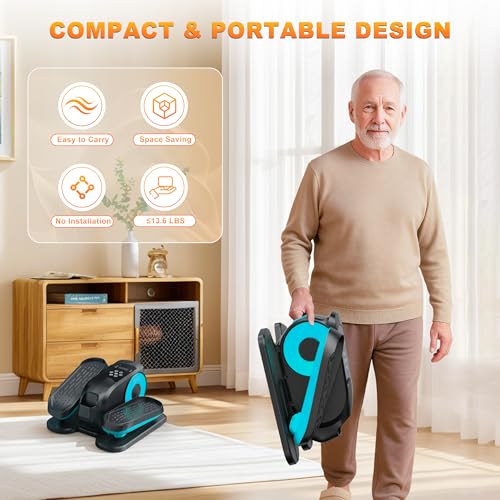 Image of Mini Under Desk Elliptical Low Impact Electric Leg Exerciser As Seen on TV While Sitting for Seniors with Non-Slip Mat Quiet & Portable for Home and Office