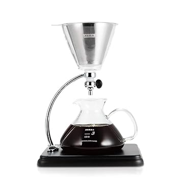 Yama Glass Yama Glass Silverton Coffee/Tea with Stainless Cone Filter, black