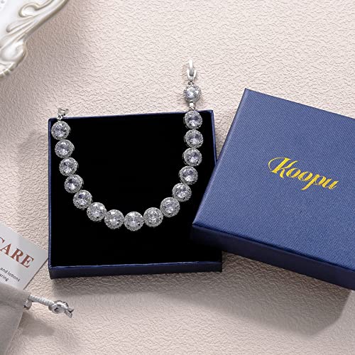Koopu Bracelets For Women 18K White Gold Plated Cz Bracelets Women And Teen Girls Tennis Bracelets Cubic Zirconia Stunning Silver Color Women Bracelets With Gift Box #TOP3