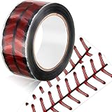 Outus 110 Yards Baseball Stitches Design Tape 1.9' Wide Decorative Adhesive Baseball Stitching Lace Packing Tape Baseball Crafting Wrapping Seam Roll Tape for Wrapping, Sealing and More